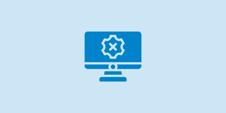 Blauer Computer mit Stoerrungssymbol