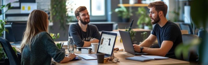 Team diskutiert Herausforderungen bei Digitalisierungsprojekten im Unternehmen