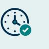 Vier Icons für Gesprächsdauer, Vorbereitung, Gesprächsinhalte und Bestätigung eines Prozess-Checks.