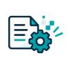 Sechs Icons für Systemintegration, Dokumentenverarbeitung, KI, Workflow-Automatisierung, Zusammenarbeit und Prozessüberwachung.